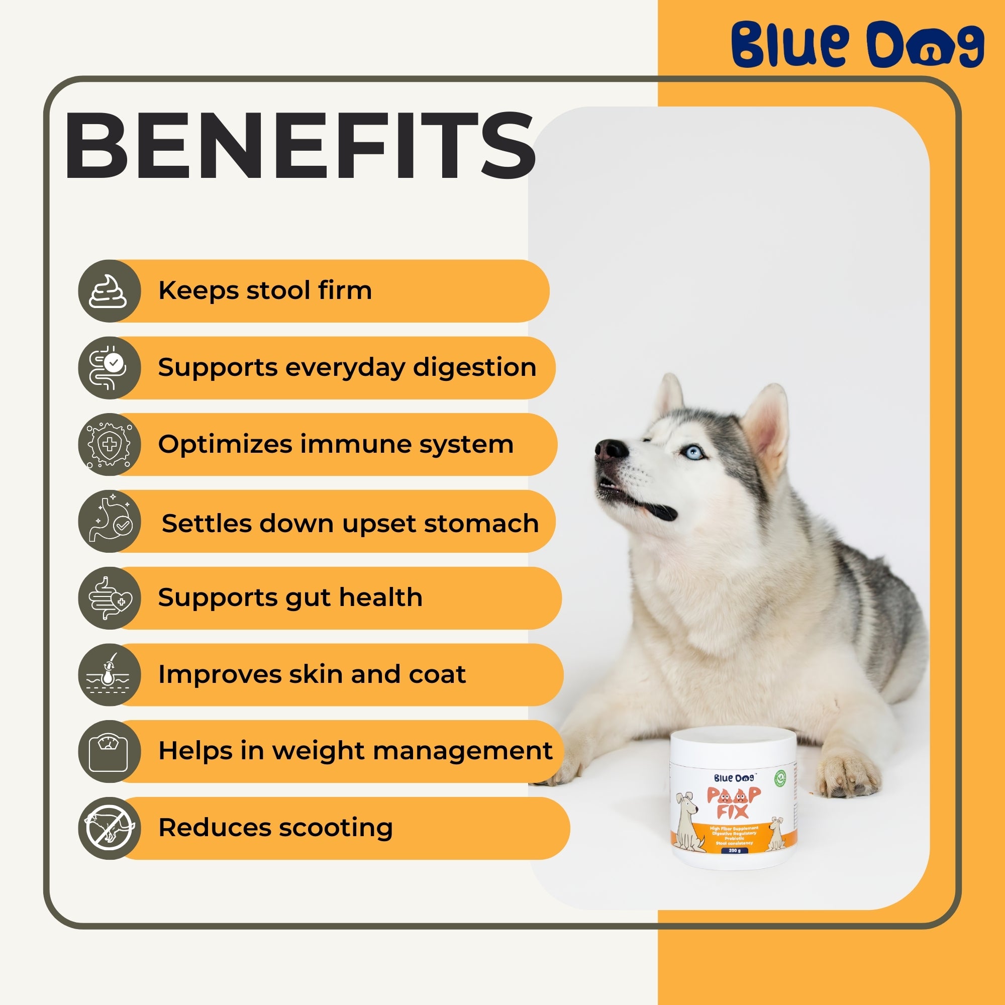 Prebiotic High Fiber Gut Health Supplement for Dogs